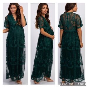 PinkBlush Maternity Maxi Dress - Emerald Green